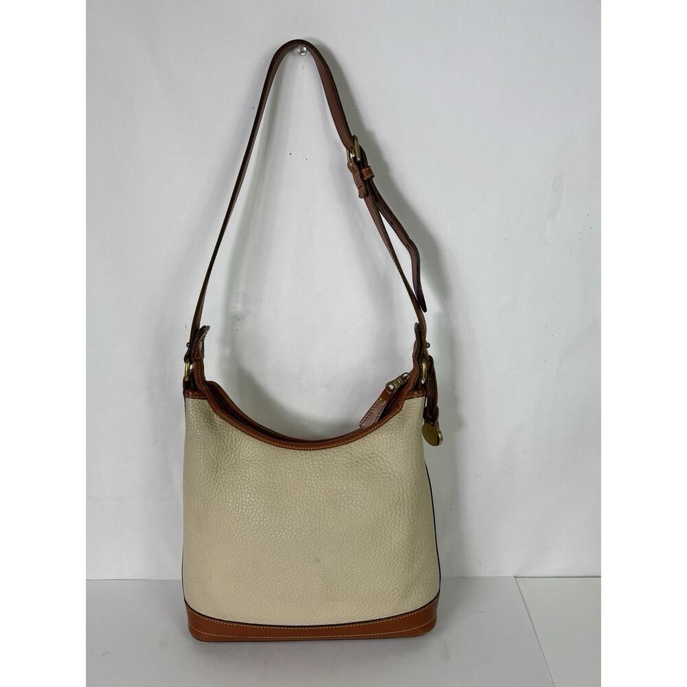 Dooney & Bourke Ivory Pebbled Leather Zipper Shoulder Bag - Picture 3 of 16